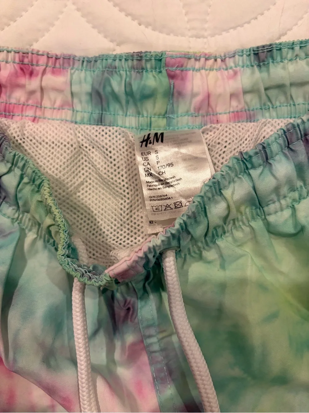 H&M Pastel Tie-Dye Swim Trunks